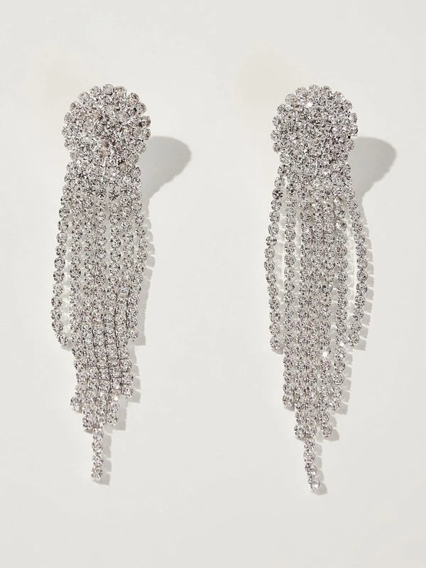 SXY Rhinestone Tassel Design Earrings