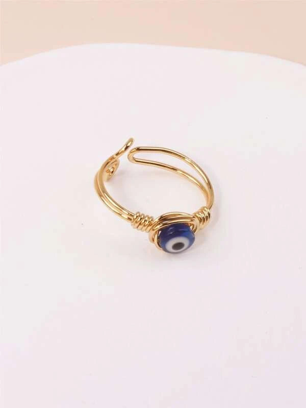 Evil Eye Decor Cuff Ring
