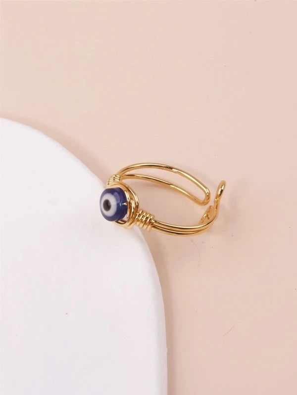 Evil Eye Decor Cuff Ring
