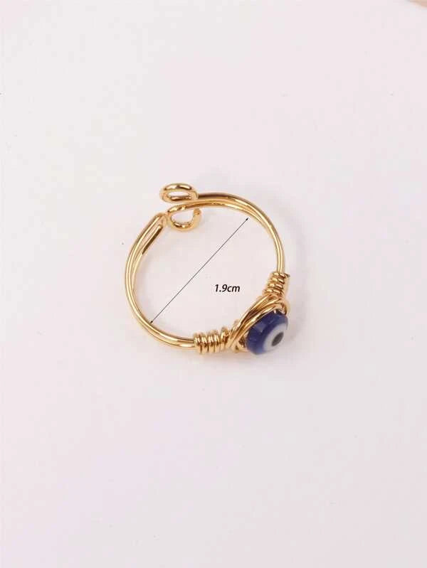 Evil Eye Decor Cuff Ring