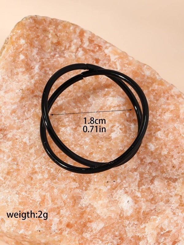 Single Simple Circle X Criss Cross Design Chic & Minimalist Lady Ring