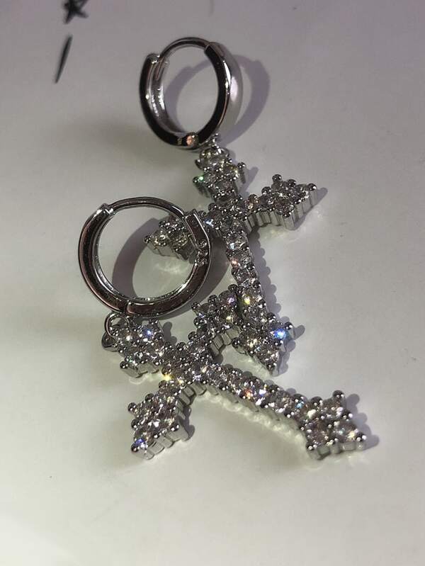 1pair Y2K Gothic Rhinestone Stud Earrings