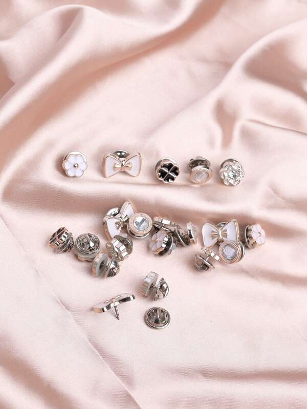 20pcs/set Flower & Bow Decor Brooch