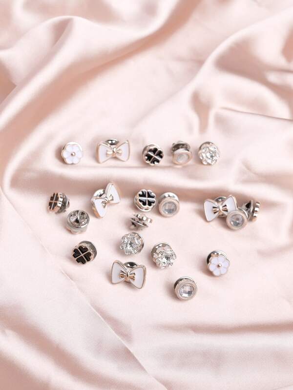20pcs/set Flower & Bow Decor Brooch