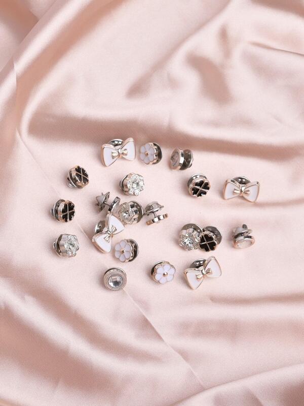 20pcs/set Flower & Bow Decor Brooch