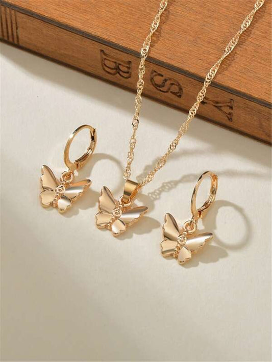 3pcs Butterfly Design Jewelry Set