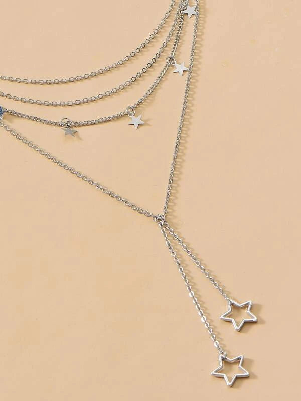 Star Tassel Charm Necklace