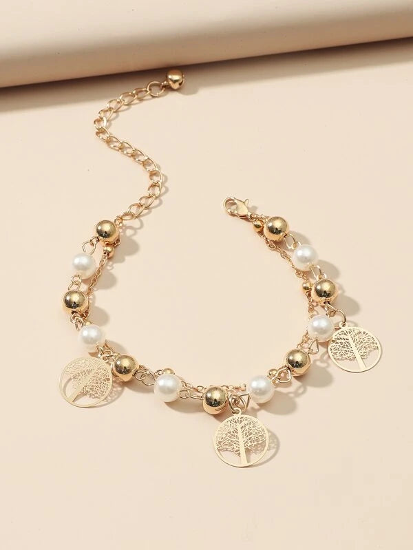 Faux Pearl Decor Bracelet