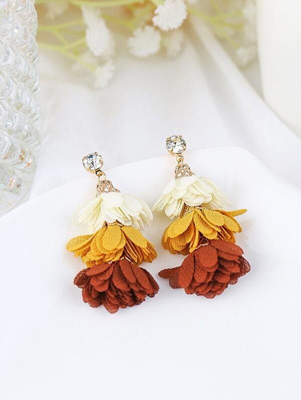 Tiered Petal Design Earrings