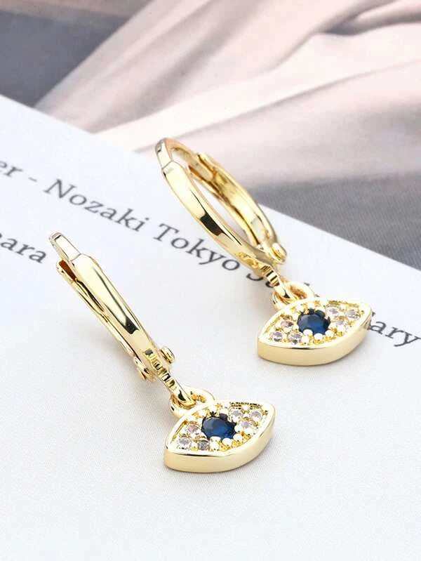 Rhinestone Eye Drop Earrings