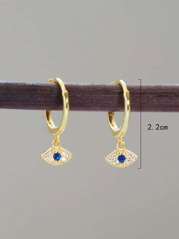 Rhinestone Eye Drop Earrings