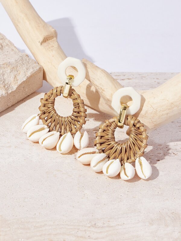 VCAY Shell Decor Drop Earrings