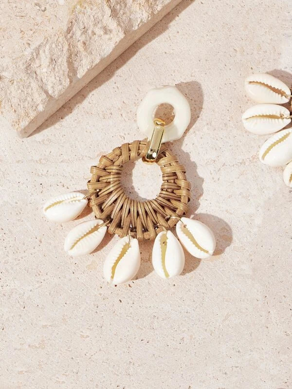 VCAY Shell Decor Drop Earrings