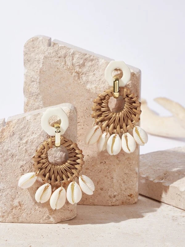 VCAY Shell Decor Drop Earrings