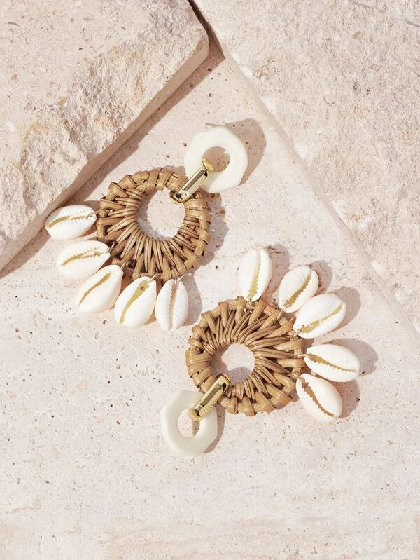 VCAY Shell Decor Drop Earrings