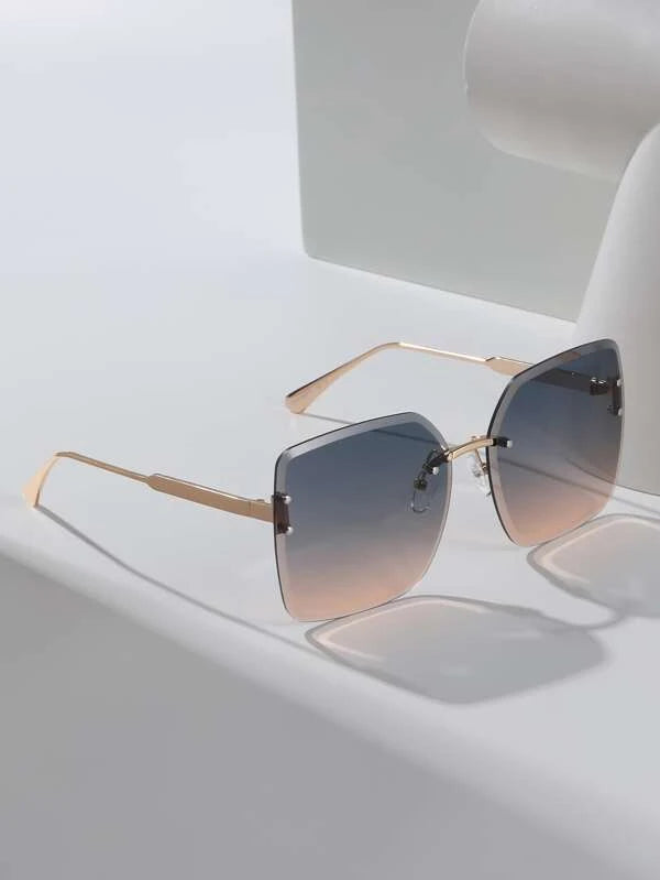 Ombre Lens Rimless Fashion Glasses for Daily Life or summer travel