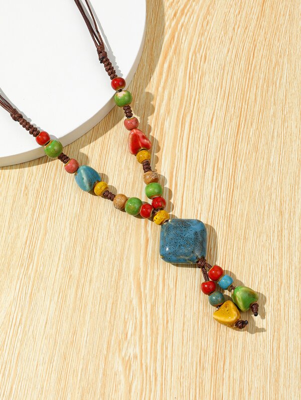 Bead Decor Y Lariat Necklace