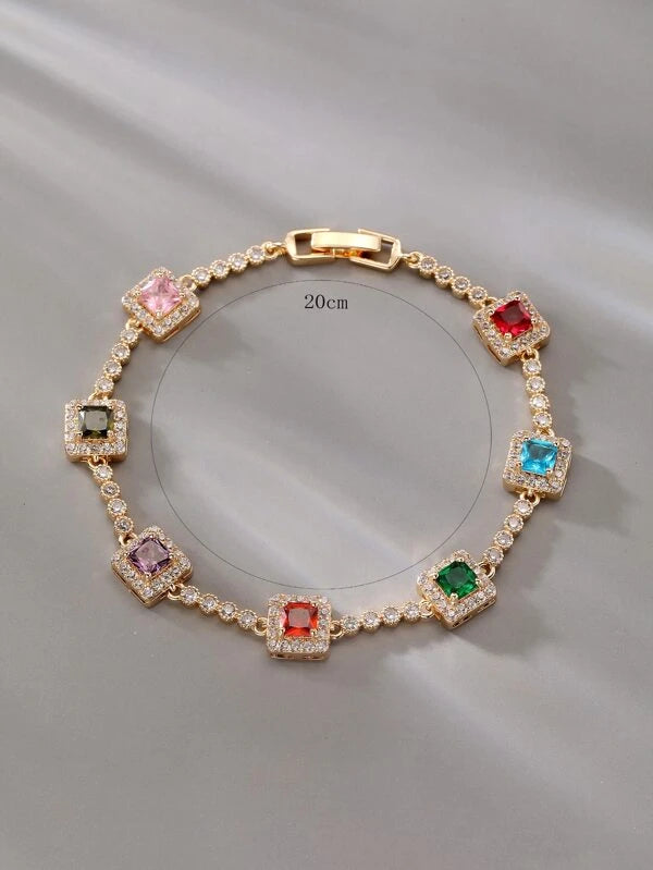 Cubic Zirconia Decor Bracelet