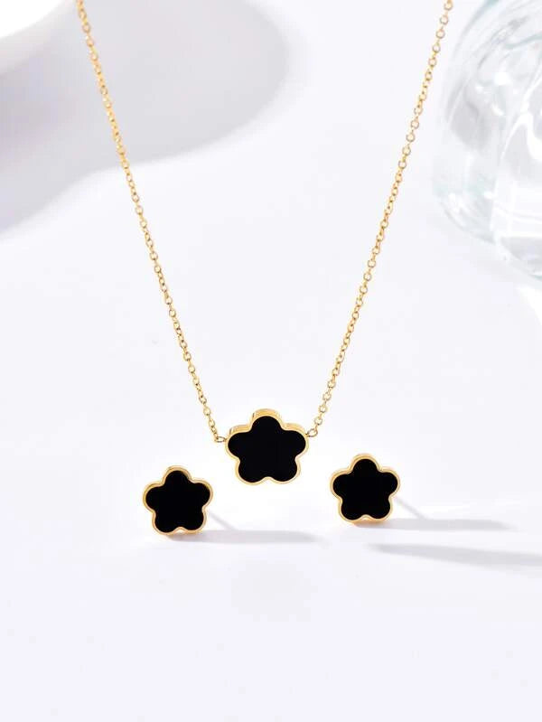 3pcs Flower Decor Jewelry Set