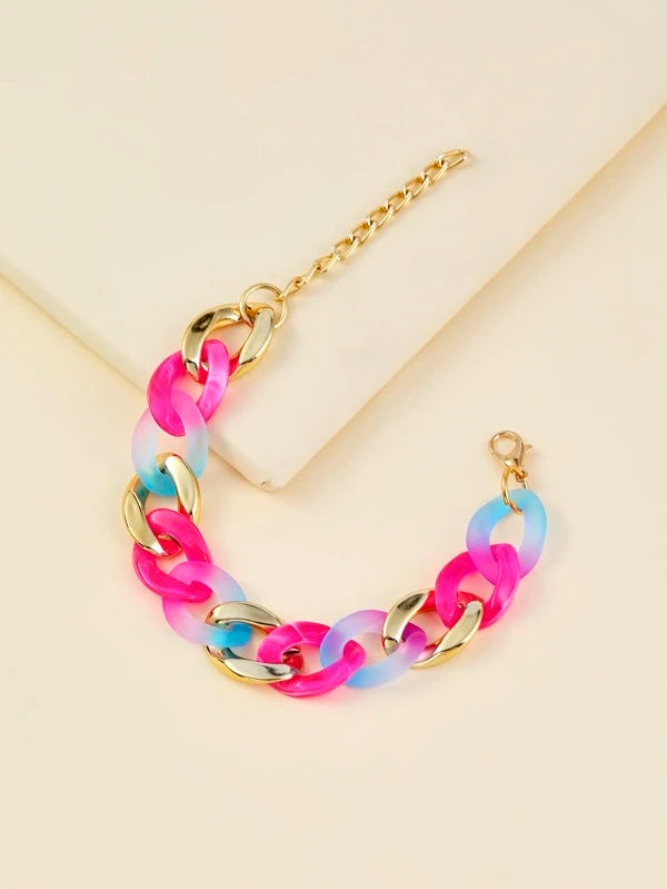 Color Block Chain Bracelet