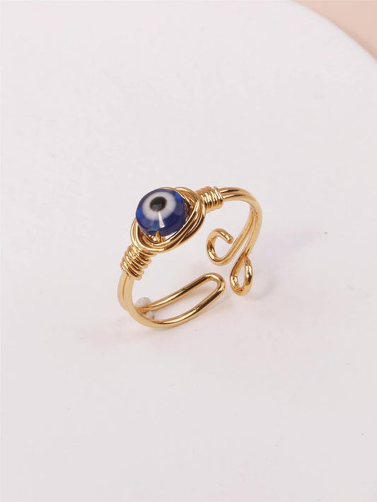 Evil Eye Decor Cuff Ring