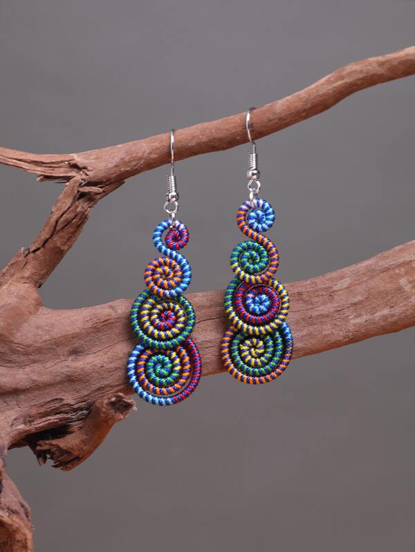 Spiral Decor Drop Earrings