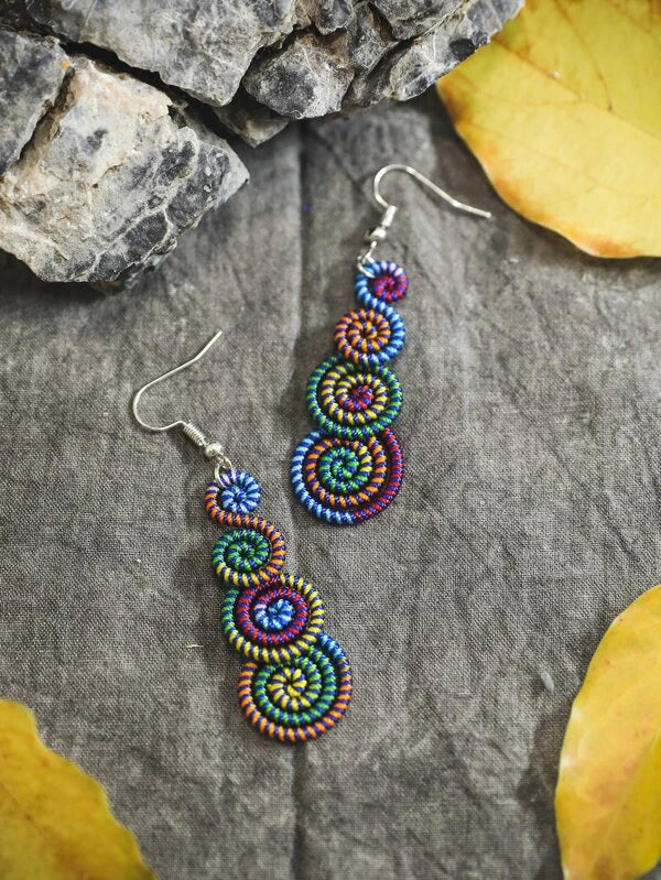 Spiral Decor Drop Earrings