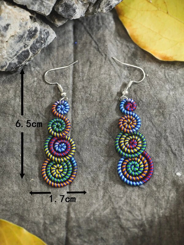 Spiral Decor Drop Earrings