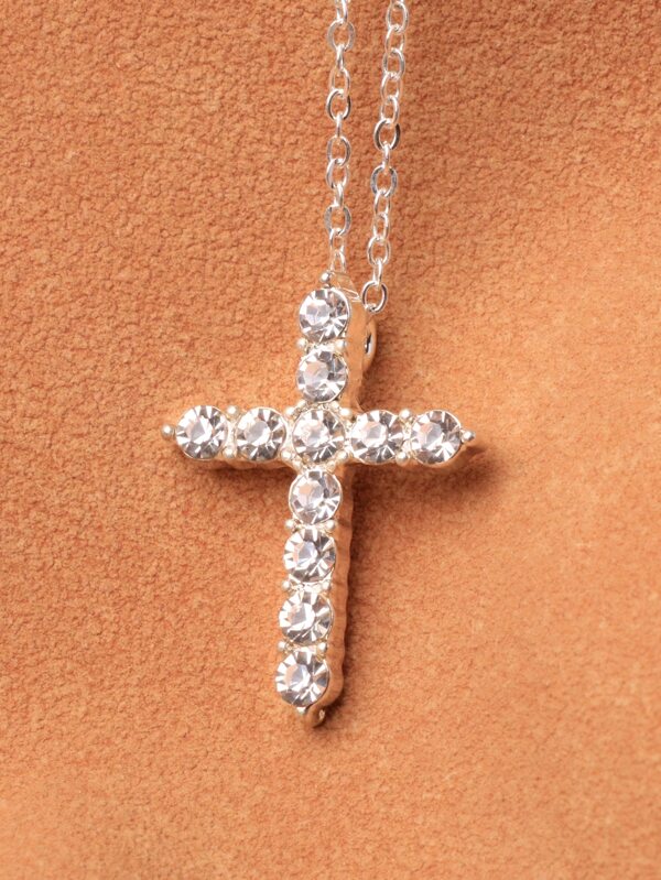 Rhinestone Cross Charm Necklace