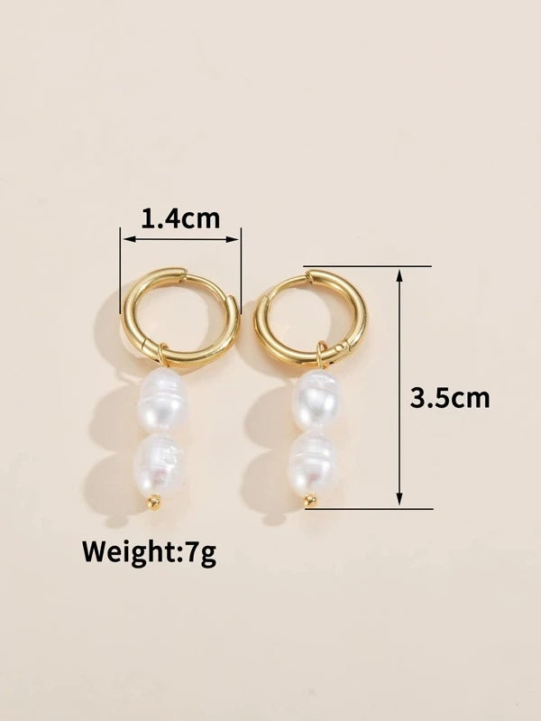 Faux Pearl Decor Drop Earrings