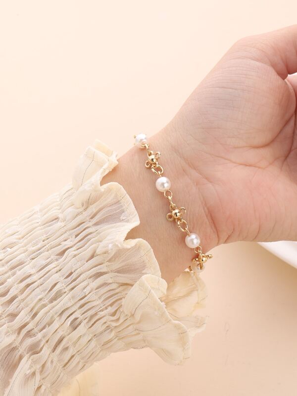 Faux Pearl Decor Bracelet