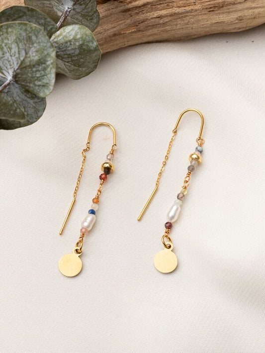 Disc Decor Threader Earrings