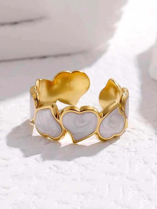 Heart Decor Cuff Ring