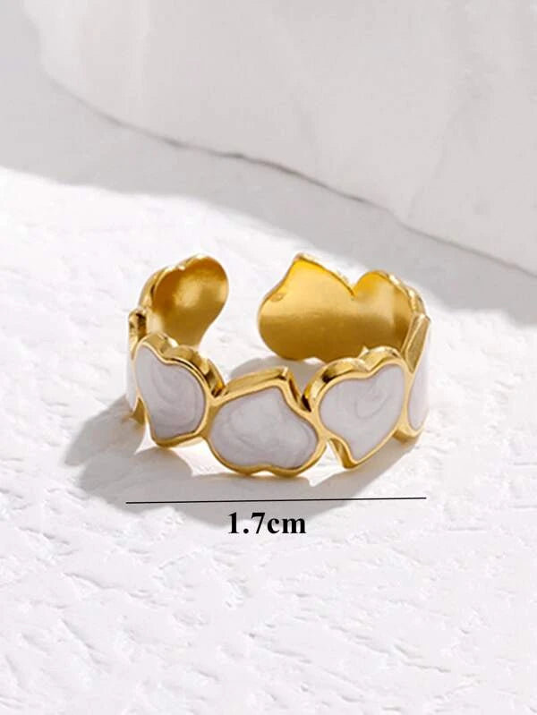 Heart Decor Cuff Ring