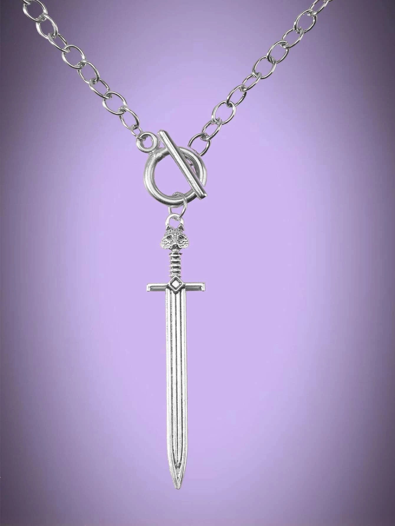 Goth Sword Charm OT Buckle Necklace