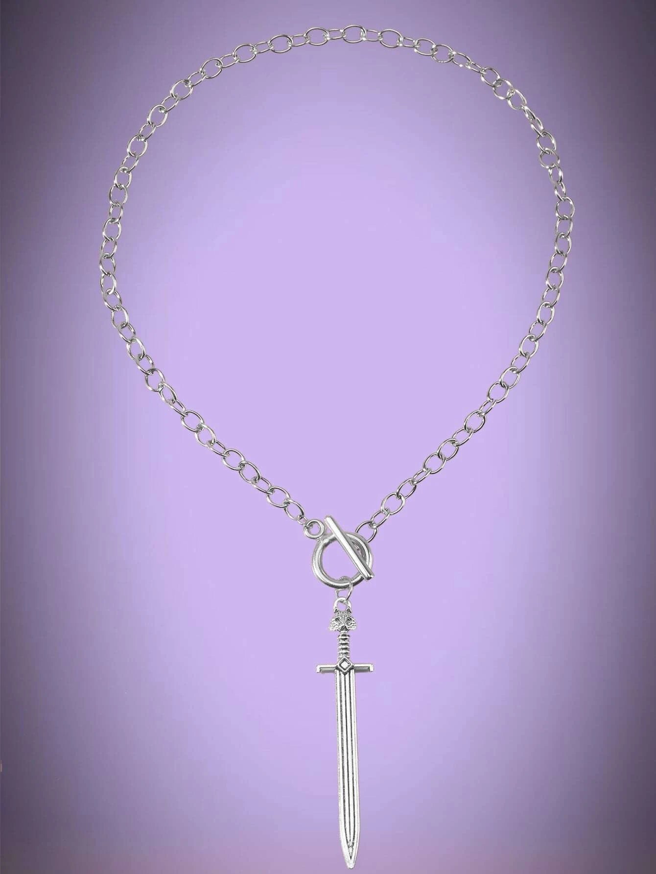 Goth Sword Charm OT Buckle Necklace