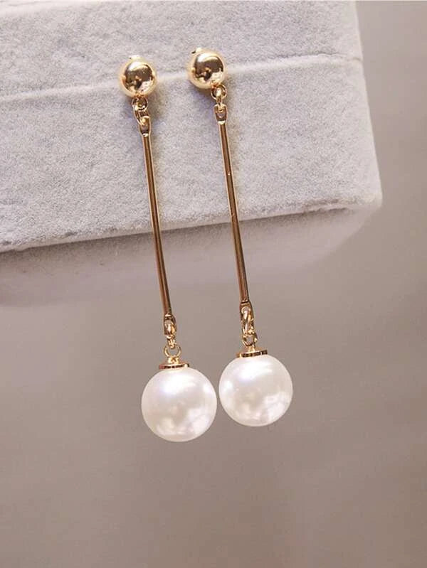 Faux Pearl Drop Earrings