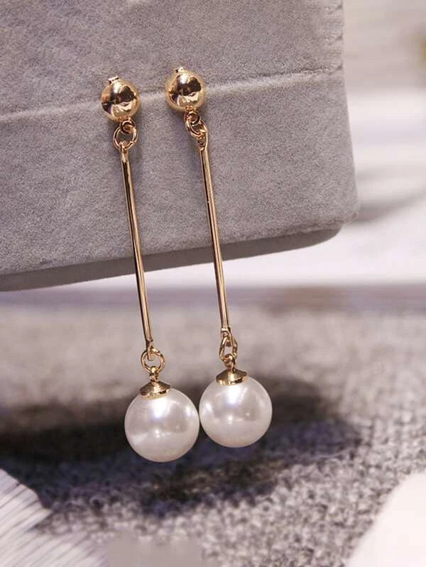 Faux Pearl Drop Earrings