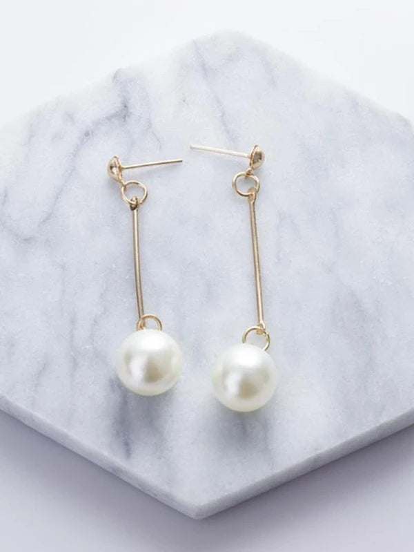 Faux Pearl Drop Earrings