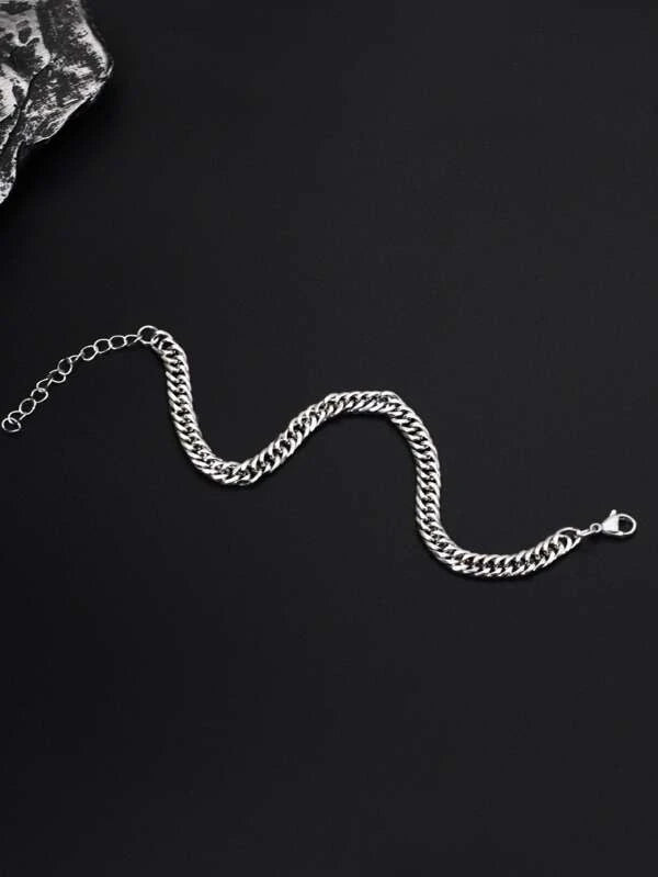 1pc Men Minimalist Chain Bracelet, Stainless Steel Jewelry