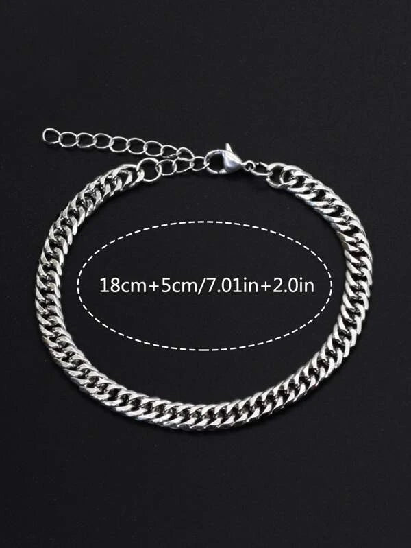 1pc Men Minimalist Chain Bracelet, Stainless Steel Jewelry