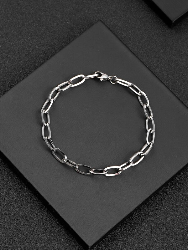 Minimalist Chain Bracelet Stainless Steel Punk Hip Pop Style