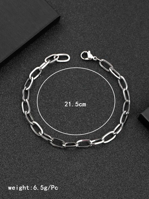 Minimalist Chain Bracelet Stainless Steel Punk Hip Pop Style