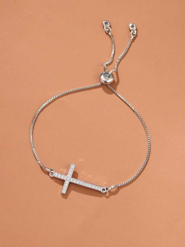 Rhinestone Cross Decor Bracelet