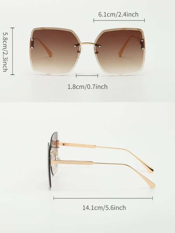 Ombre Lens Rimless Fashion Glasses for Daily Life or summer travel