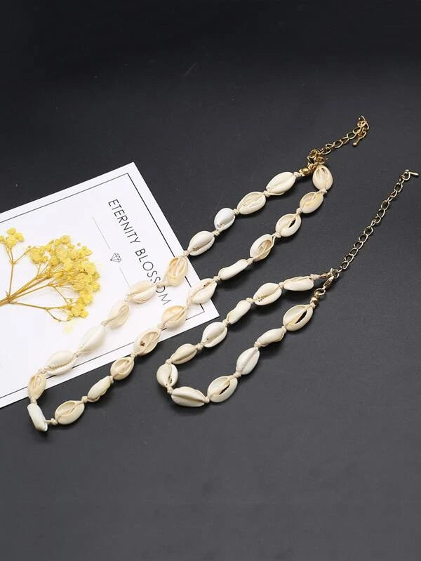 Shell Decor Necklace & Bracelet