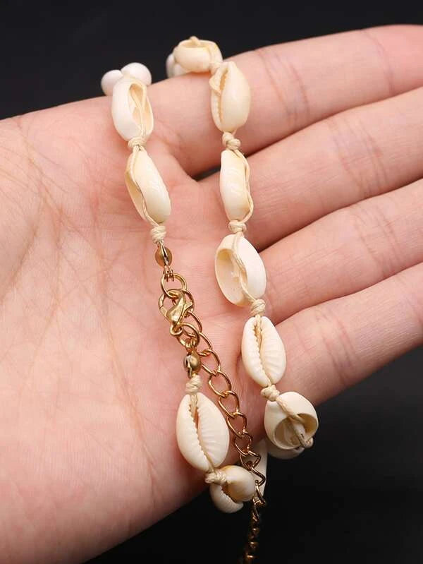 Shell Decor Necklace & Bracelet