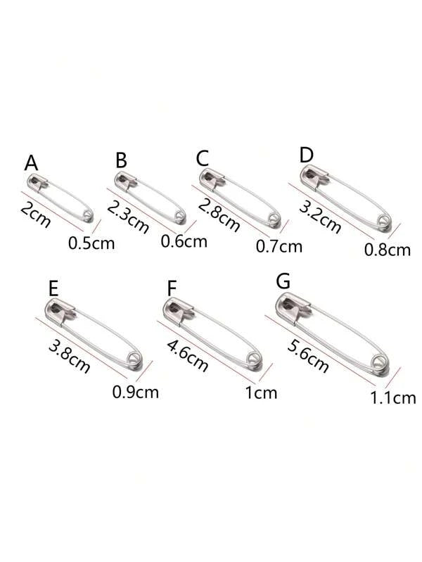 50pcs/set Casual Stainless Steel DIY Safety Pin For Women For DIY Jewelry Making