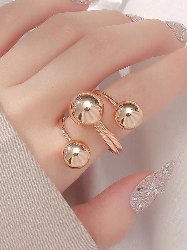 Round Decor Cuff Ring