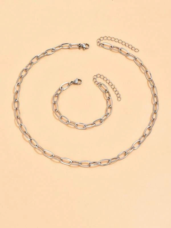 1pc Simple Necklace & 1pc Bracelet